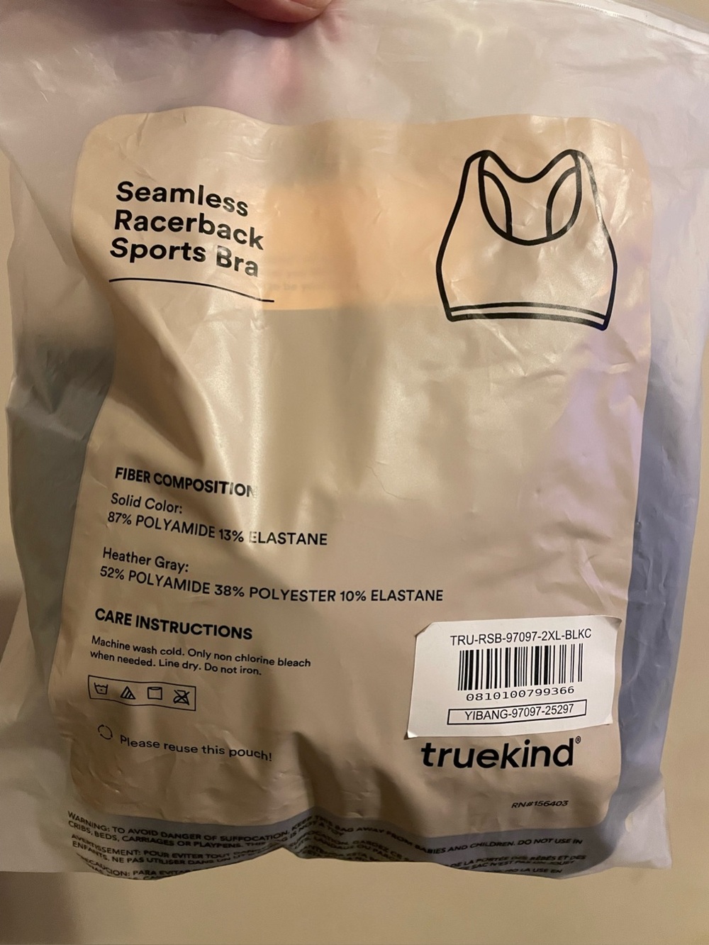 Shapermint Truekind Seamless Racerback Sports Bra - Black
